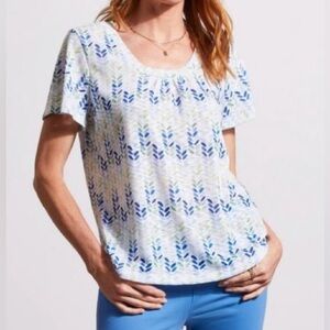 TRIBAL multicolored printed top side L preowned